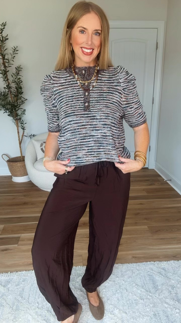 Walmart outfit with puff sleeve sweater and balloon pants

#LTKootd #LTKxWalmart