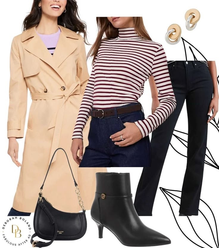 Transitional dressing = layers you can trust 🤍

This is one of my favorite go-to combinations when the seasons start to shift — a striped polo neck for a little warmth, layered under a classic trench, and finished with jeans for that easy, everyday feel. It’s the kind of outfit that works for chilly mornings, sunnier afternoons, and everything in between.

#LTKSeasonal #LTKootd #LTKOver40