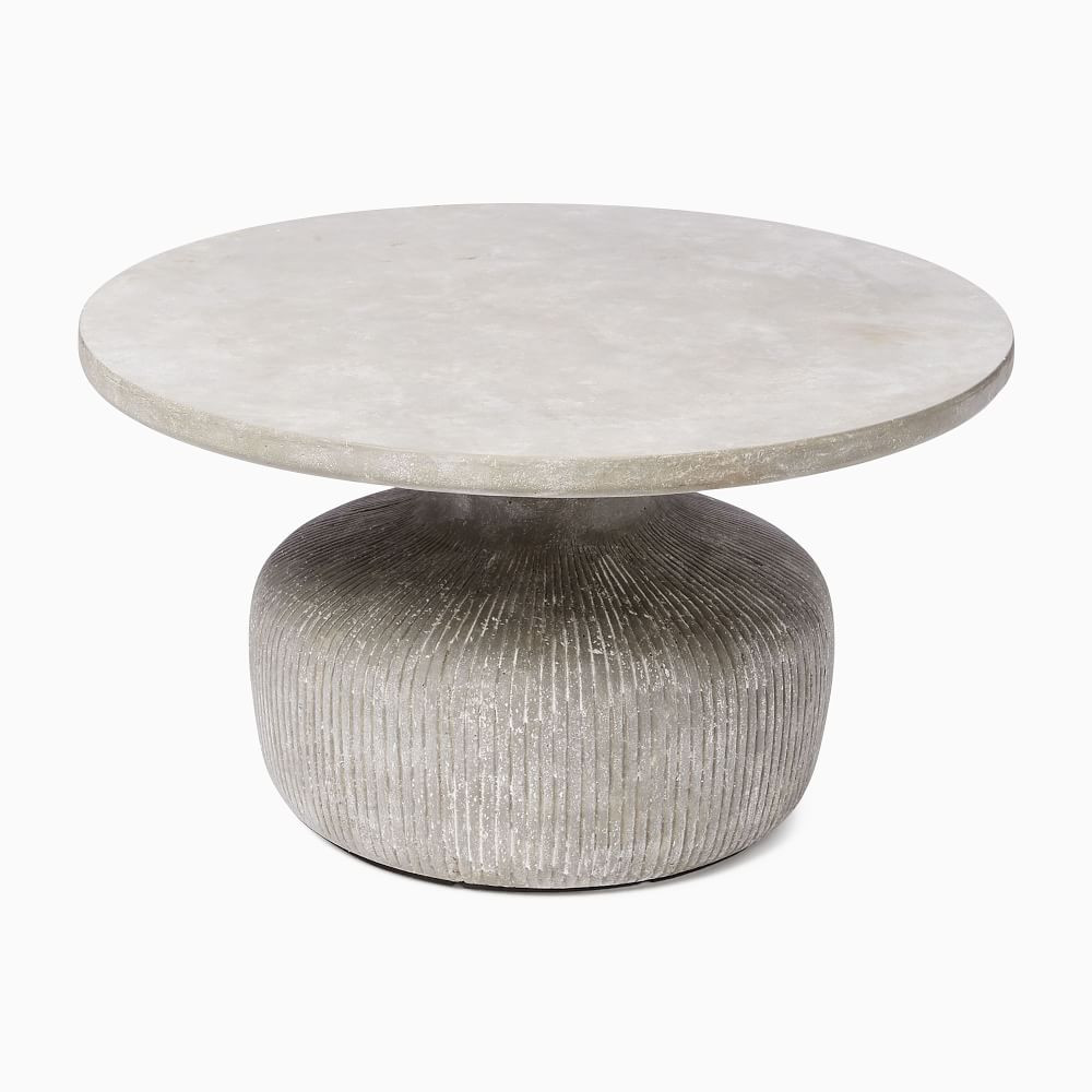 Tambor Concrete Outdoor Drum Coffee Table (30"&ndash;44") &amp; Side Table (21") S... | West Elm (US)