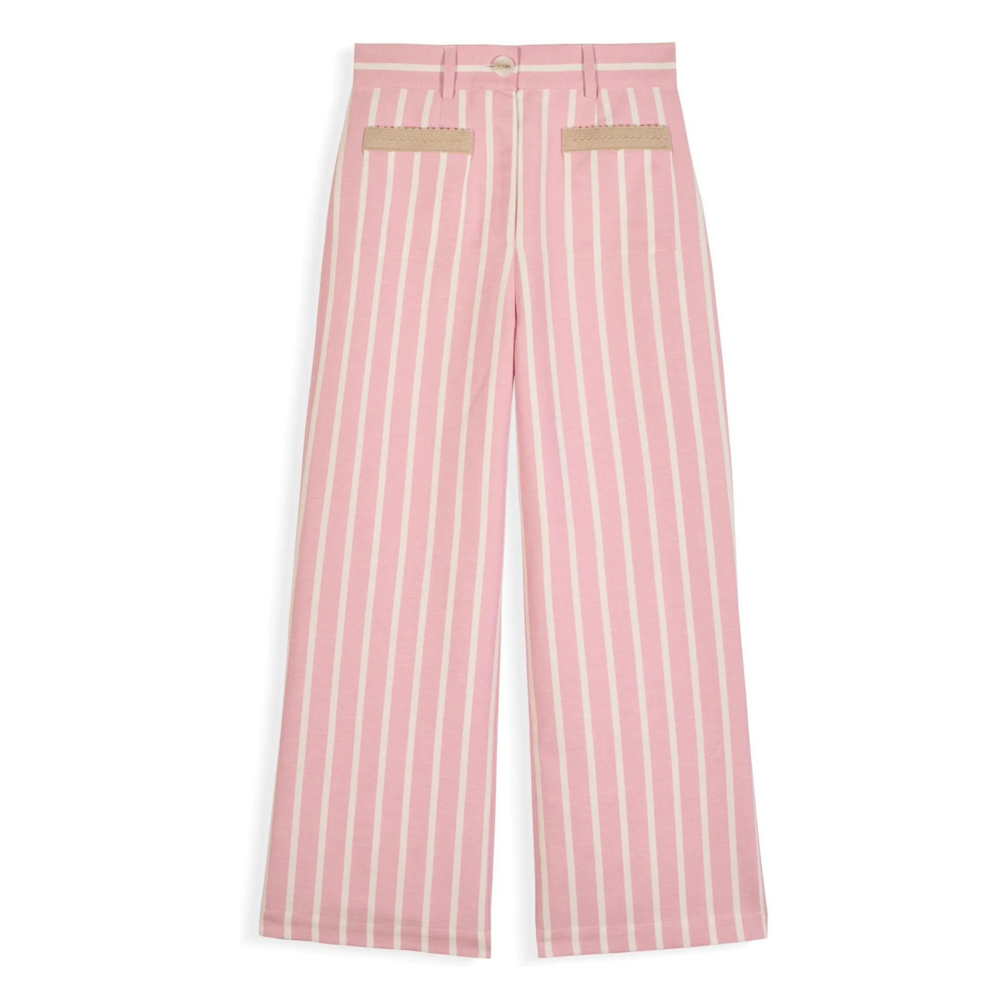 Niza Cotton Striped Pants | Pink | Smallable