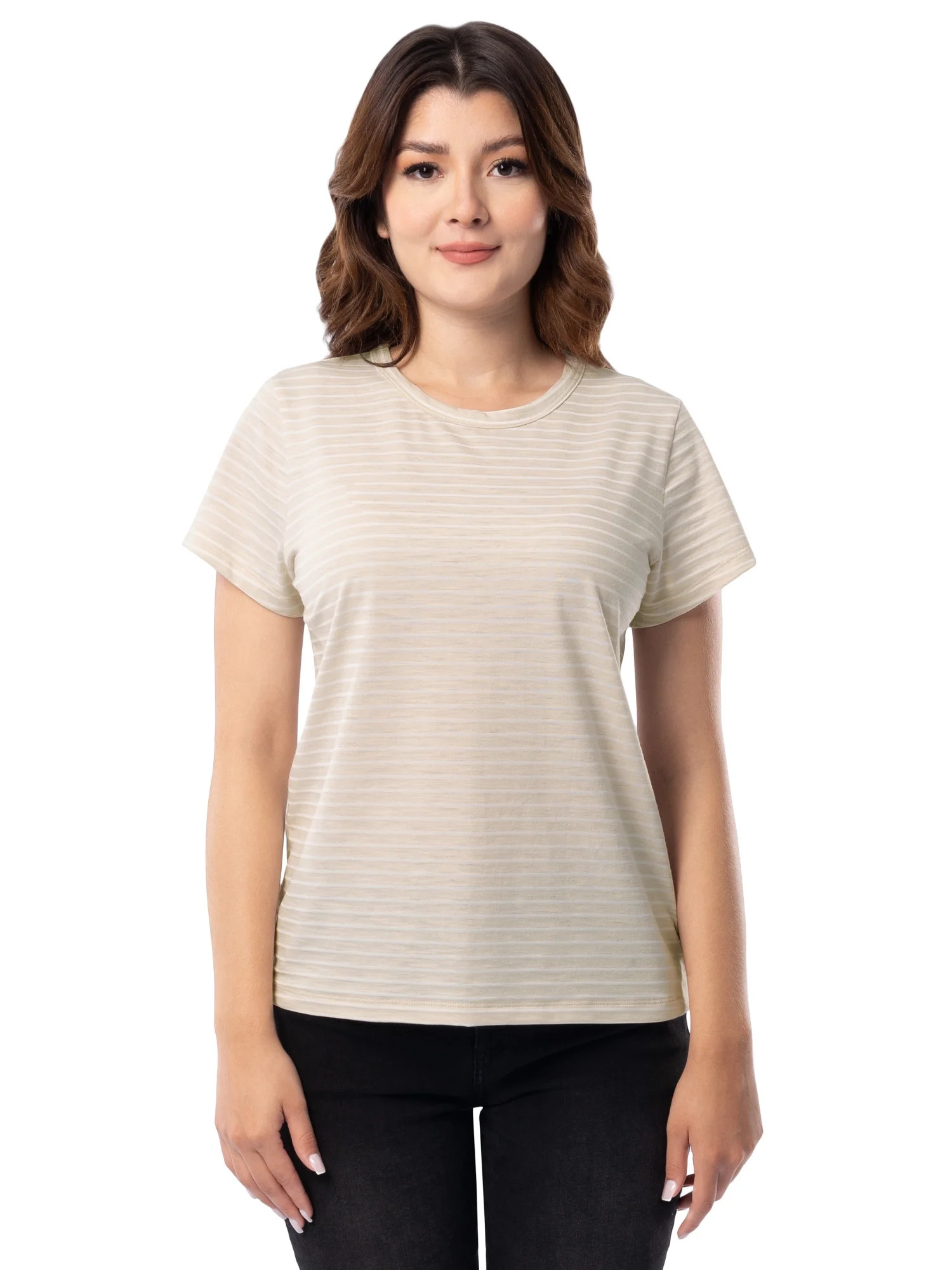 Time and Tru Women's Slub Texture Tee with Short Sleeves, Sizes S-XXXL | Walmart (US)