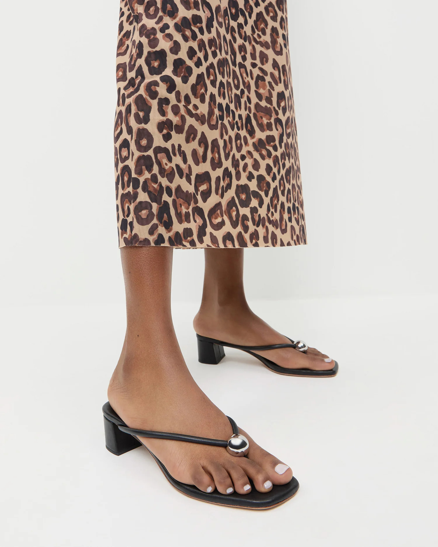 Odessa Black Leather Heeled Sandal | Loeffler Randall