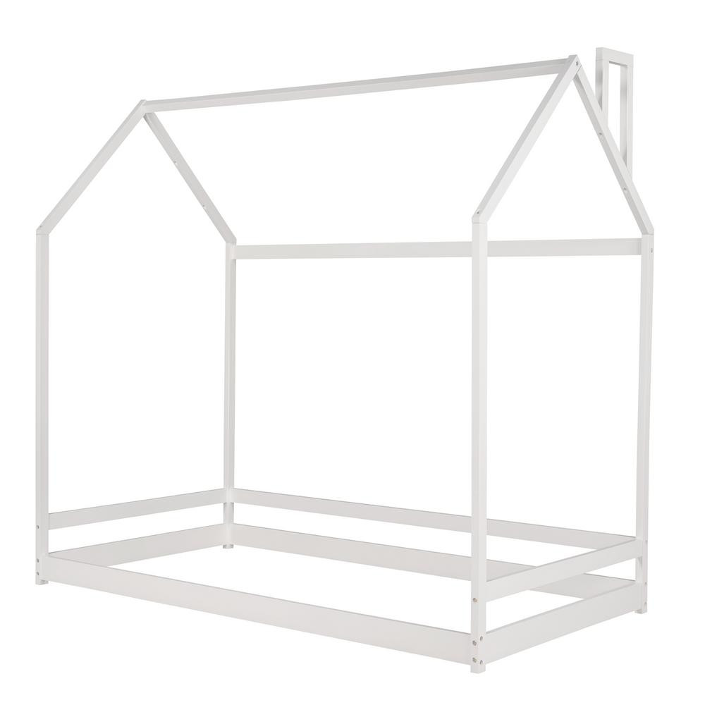 GOJANE White Twin House Bed Wood Bed | The Home Depot