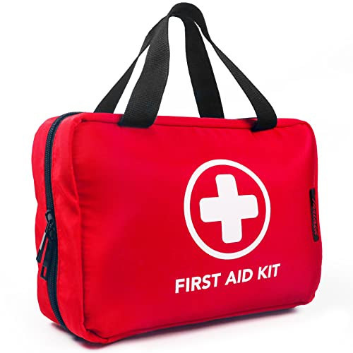 330 Piece First Aid Kit, Premium Waterproof Compact Trauma Medical Kits for Any Emergencies, Ideal for Home, Office, Car, Travel, Outdoor, Camping, Hiking, Boating (Red) | Amazon (US)