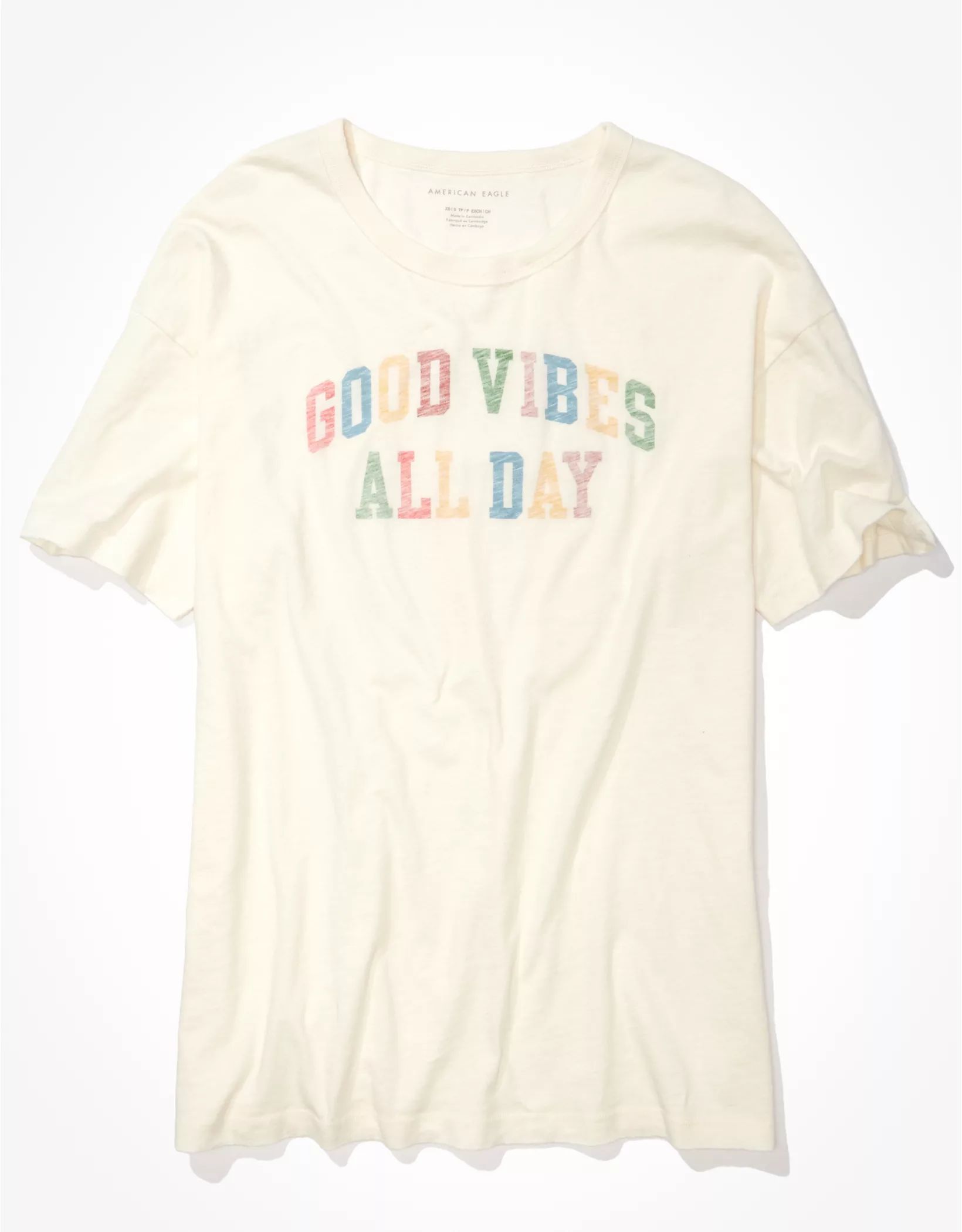 AE Oversized Good Vibes Only Graphic T-Shirt | American Eagle Outfitters (US & CA)