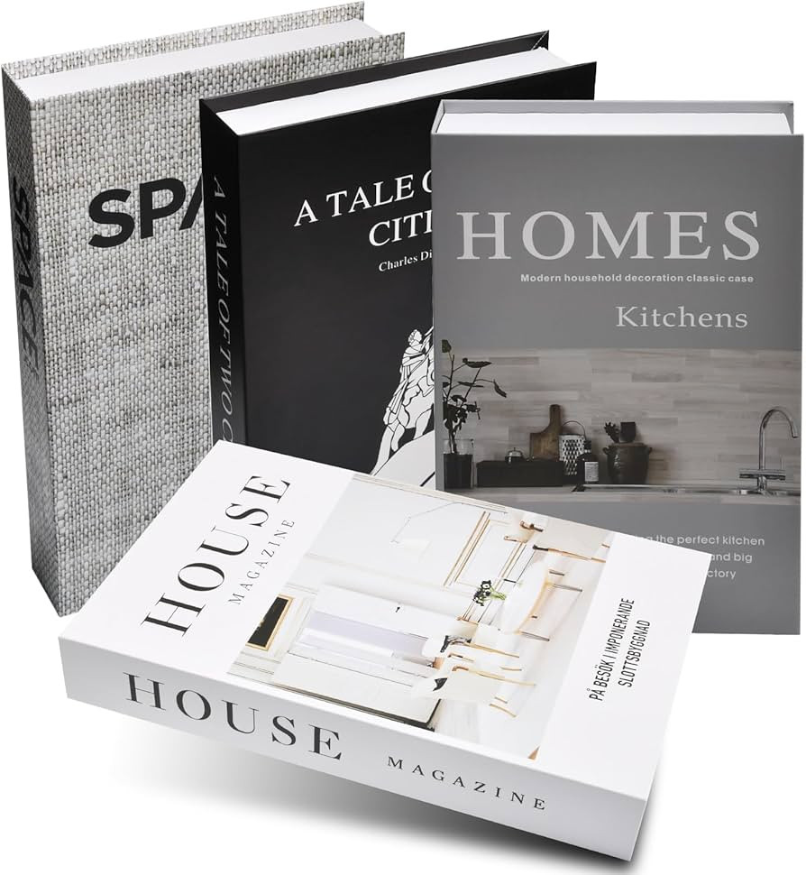 4PCS Decorative Books -Faux Books for Home Décor, Fake Books Enhance Your Mantle, Bookshelf or C... | Amazon (US)