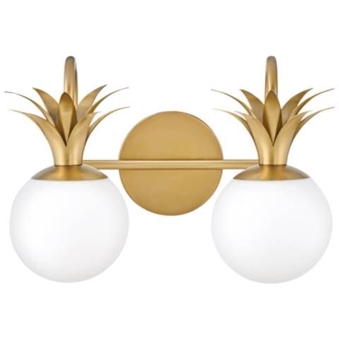 Hinkley Palma 15" 2-Light Brass Bath Vanity Wall Light  - #359E2 | Lamps Plus | Lamps Plus