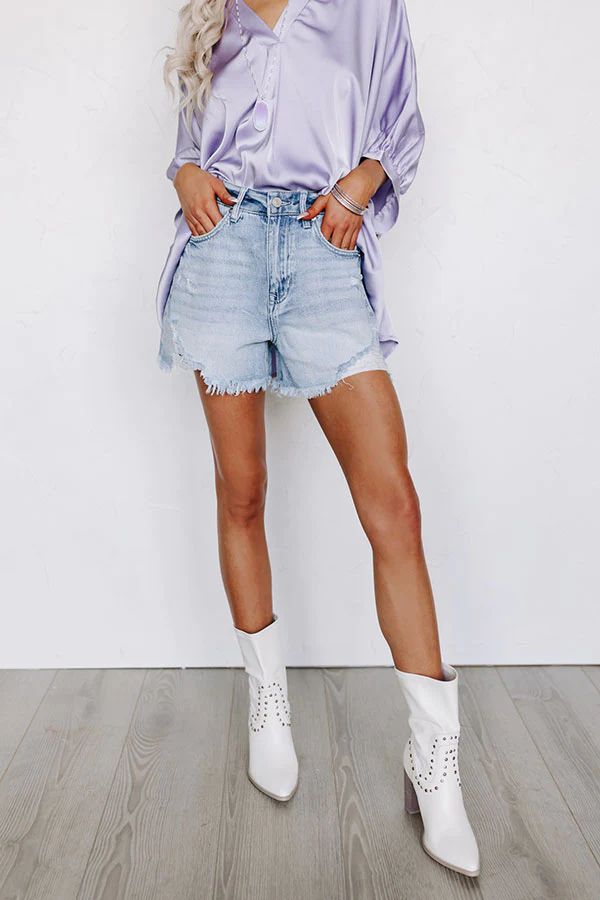 The Gobi High Waist Distressed Shorts | Impressions Online Boutique