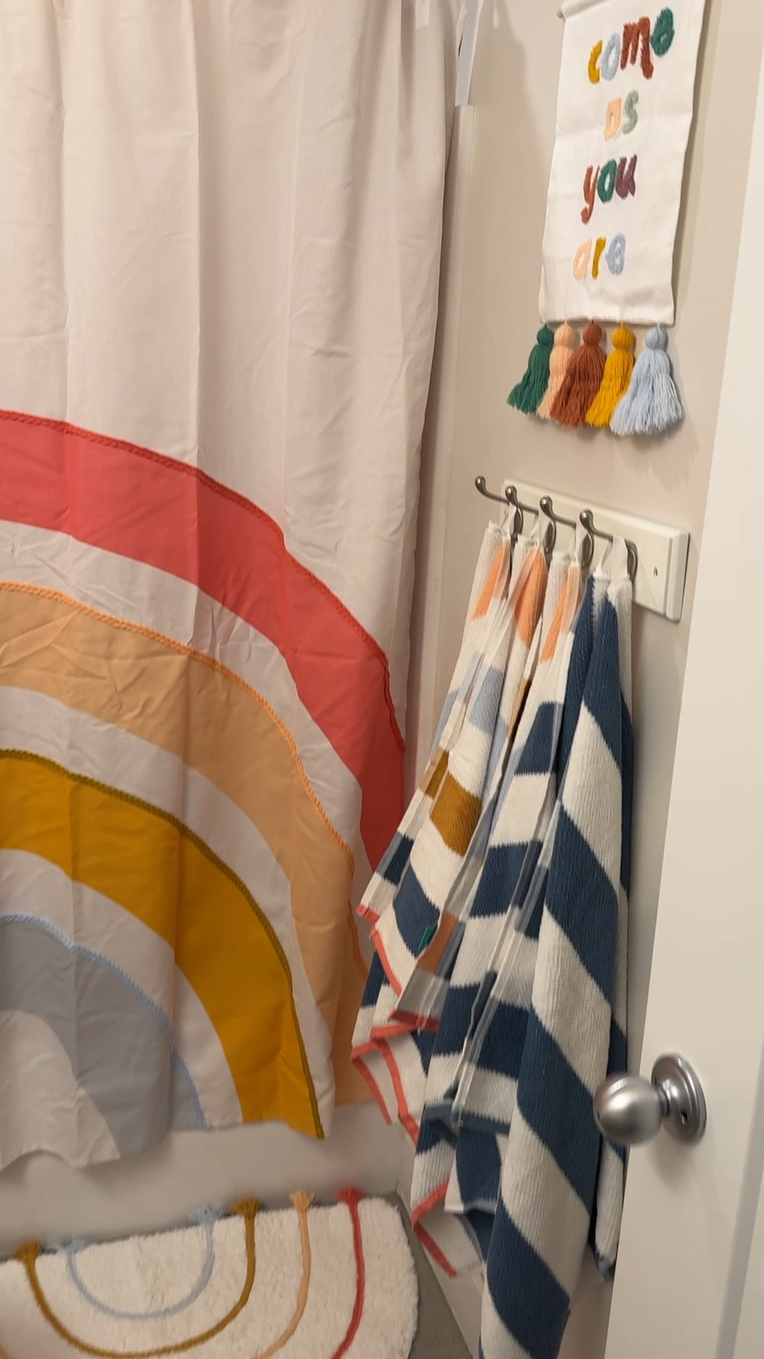 Girls bathroom decor and organization