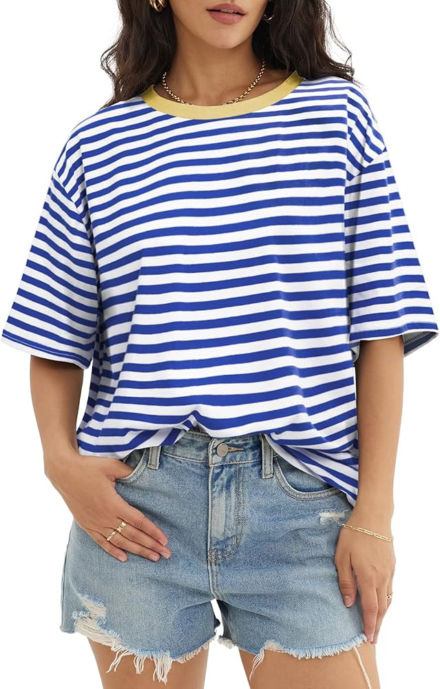 ATHMILE Womens Oversized T Shirts Casual Tee Workout Tops Gym Clothes Summer Loose Fit Short Slee... | Amazon (US)