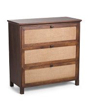 3 Drawer Mango Wood Cabinet With Natural Cane | Home | T.J.Maxx | TJ Maxx