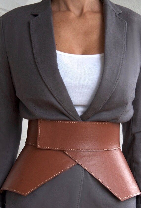 Leather Corset Belt Peplum Belt Waist Cincher Womens Leather | Etsy | Etsy (US)