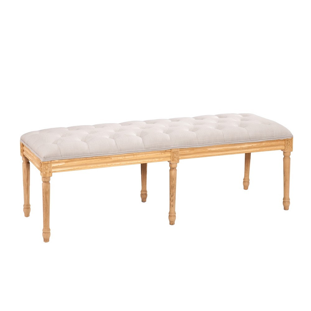 Kalaa Farmhouse 51 Tufted Bench - Gray- Aiden Lane, Gray | Target