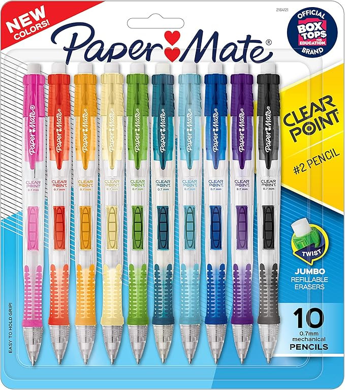 Paper Mate Clearpoint Mechanical Pencils 0.7mm, HB #2 Pencil Lead, 2 Pencils, School Supplies, Te... | Amazon (US)