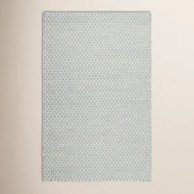 Honeycomb French Blue/Ivory Handwoven Wool Rug | Wayfair North America