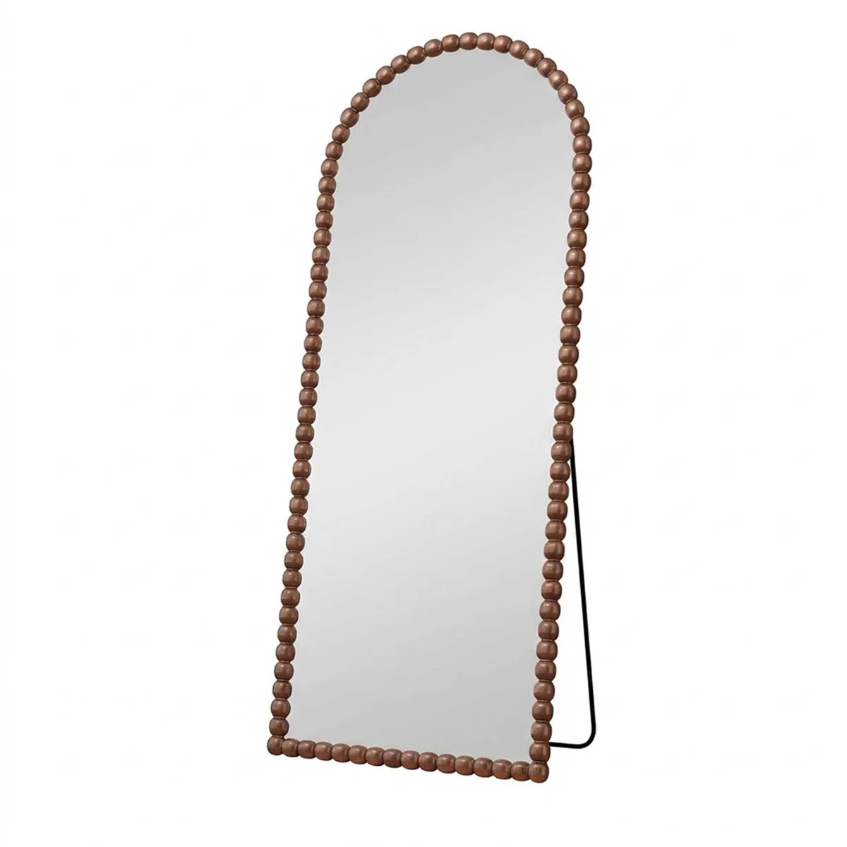 Arched Full Length Mirror Beaded Design Shatterproof Glass Aluminum Alloy Wood Frame Floor Wall M... | Wayfair North America