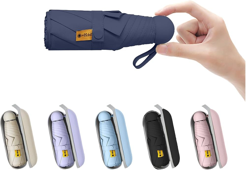 BAODINI Travel Mini Umbrella for Purse With Case Small Compact UV Sun Protection Sun Lightweight ... | Amazon (US)