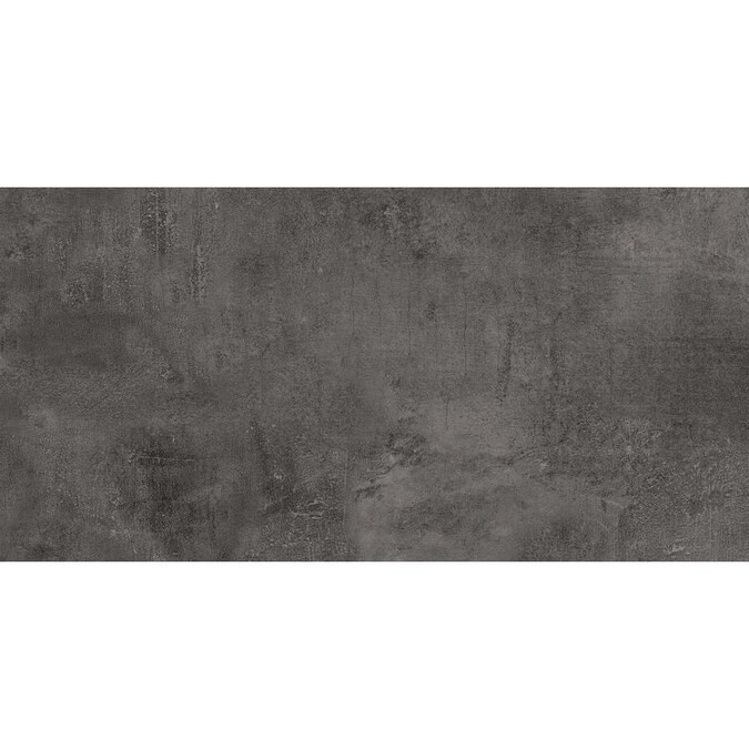 FLOORS 2000 Ares Black 12-in x 24-in Matte Porcelain Cement Look Floor Tile Lowes.com | Lowe's