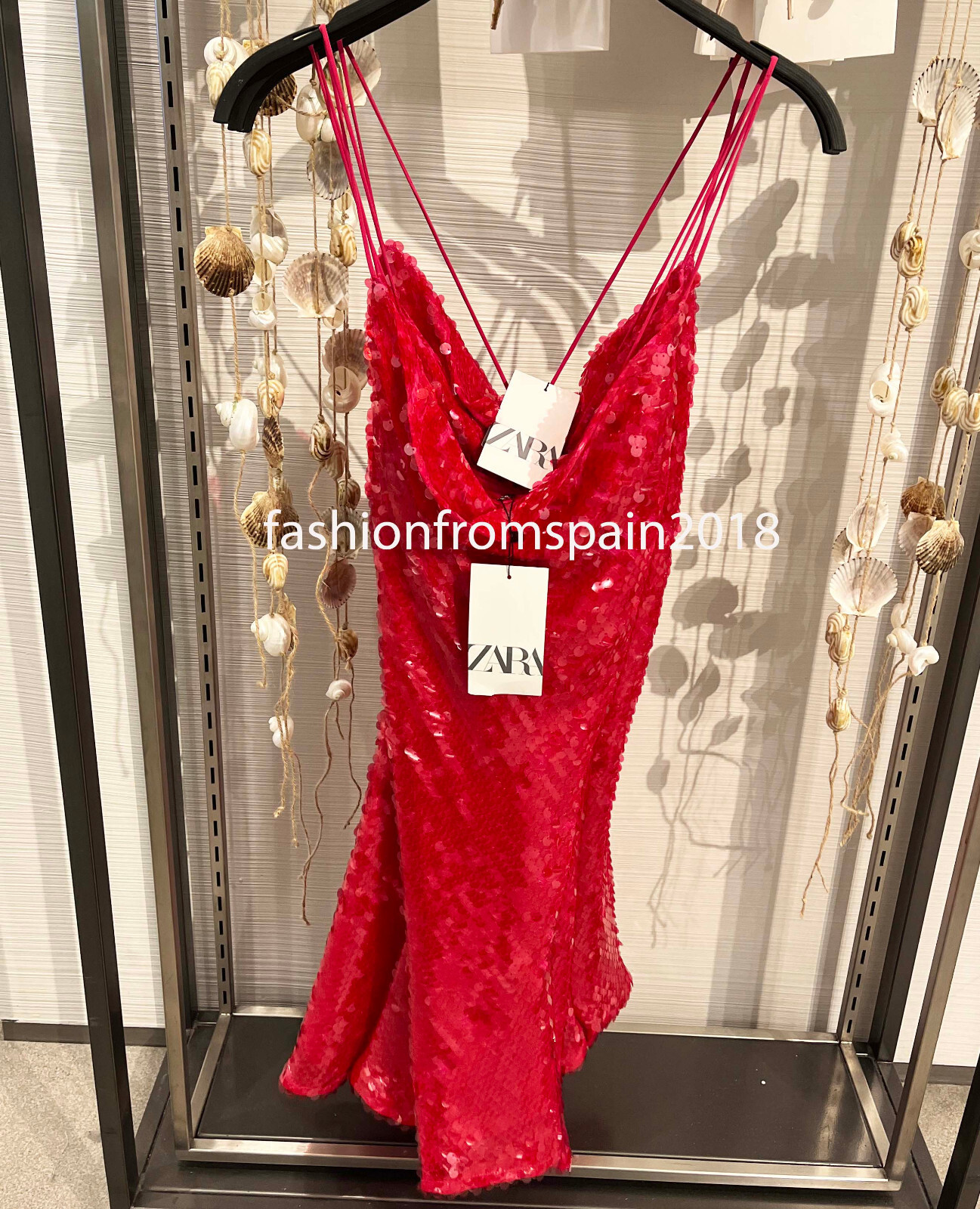 ZARA NEW WOMAN STRAPPY MINI DRESS WITH SEQUINS COWL-NECK  FUCHSIA XS-L 3187/479  | eBay | eBay US