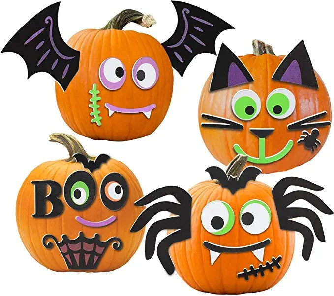 16 Packs Foam Halloween Pumpkins Decorations Stickers, Make Funny Pumpkins Craft Kits for Holiday... | Amazon (US)