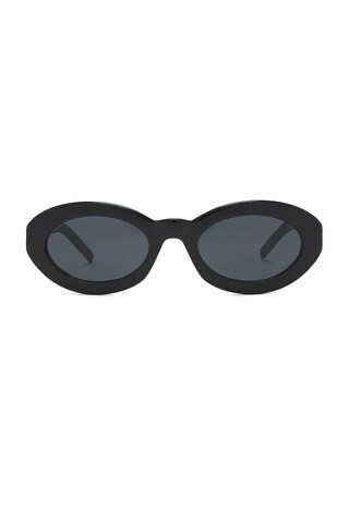 Saint Laurent Oval Sunglasses in Black | FWRD 
