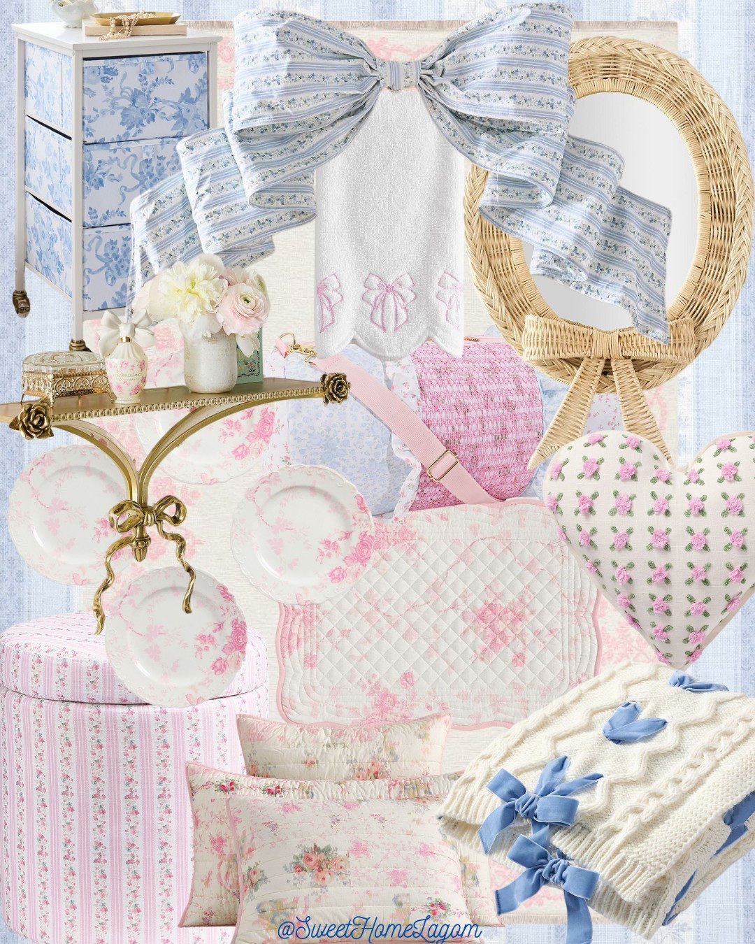 My dream grandmillennial room!! The boss, brass, wicker, pink, blue, floral…eeek! 🎀

#LTKHome #LTKSummerEdit #LTKStyleTip