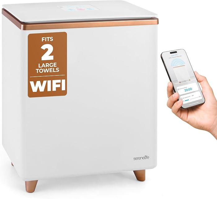 SereneLife WIFI Luxury Rectangle Towel Warmer - Spa & Bathroom Towel Heater with Custom Fragrance... | Amazon (US)