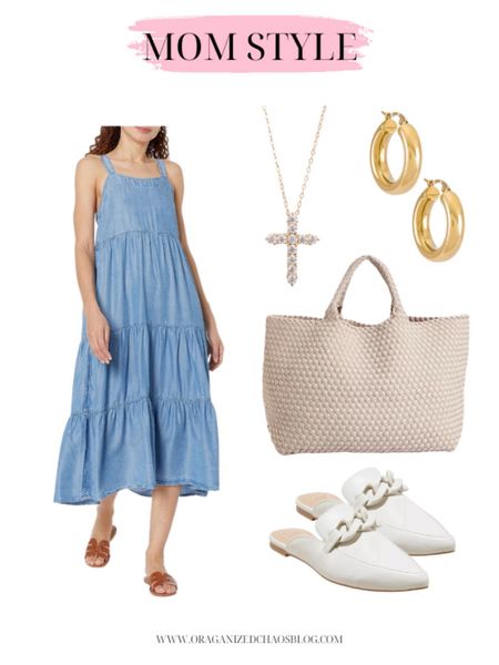 Everyday mom style! I love a denim dress for spring and summer paired with mules, some simple jewelry and my go-to mom tote! 

#LTKxTarget #LTKSeasonal #LTKstyletip