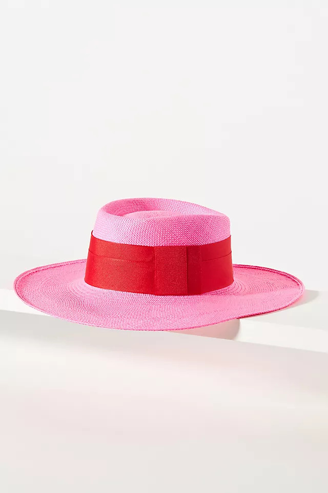 Hot Pink Trimmed Boater | Anthropologie (US)
