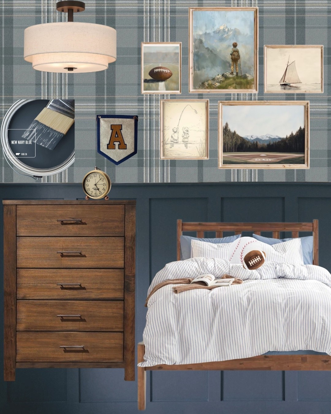 There’s something so timeless about a navy room layered with soft textures and vintage-inspired details. 💙 I wanted this boy’s bedroom to feel calm and cozy — a space that could grow right along with him.
From the warm wood tones to the collected little touches, every piece was chosen to bring a sense of comfort and charm. This is one of those designs that feels just as beautiful today as it will years from now.
You can shop everything from the bedding to the lighting right here — all my favorite finds for creating that moody, vintage-inspired look that still feels perfectly livable.

#LTKFamily #LTKKids #LTKHome