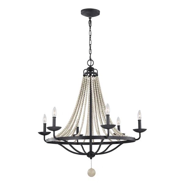 Forbush 6 - Light Candle Style Empire Chandelier with Beaded Accents | Wayfair North America