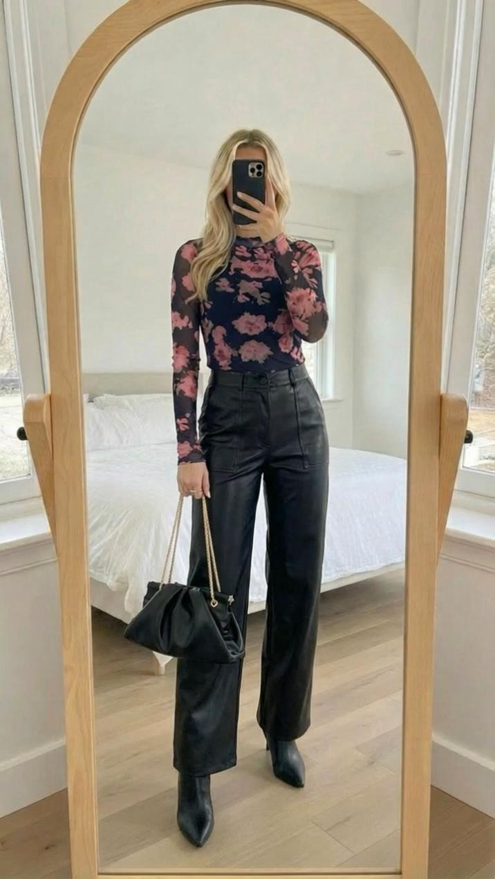 Valentine’s Day doesn’t have to be all hearts and pink.

This floral mesh top adds just the right touch of romance, while black leather pants keep the look bold, confident, and a little unexpected. Soft meets edgy. Feminine meets powerful. The kind of outfit you wear when you want to feel attractive *and* in control — whether it’s date night, girls’ night, or celebrating yourself.

Because Valentine’s Day is about wearing what makes you feel amazing. ❤️‍🔥

Valentine’s Day outfit, floral mesh top, black leather pants outfit, romantic edgy style, date night look, modern Valentine fashion, chic night out outfit, feminine meets edgy, LTK Valentine inspo


#LTKgrwm #LTKstorytime #LTKmomlife