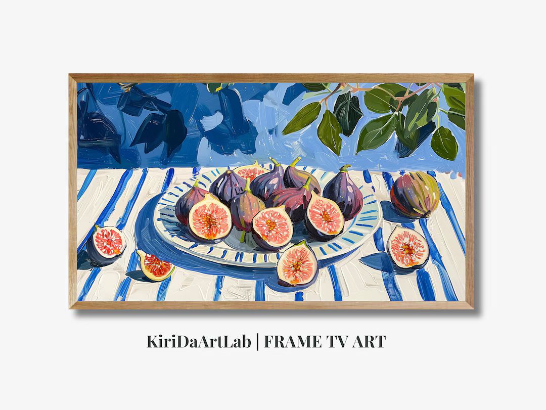 Frame TV Summer Art, Figs Still Life Summer Frame Tv Maximalist Instant Download, Colorful Medite... | Etsy (US)