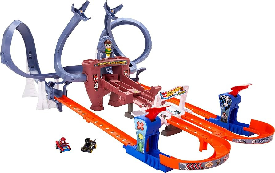 Amazon.com: Hot Wheels RacerVerse Spider-Man’s Web-Slinging Speedway Track Set with Hot Wheels ... | Amazon (US)