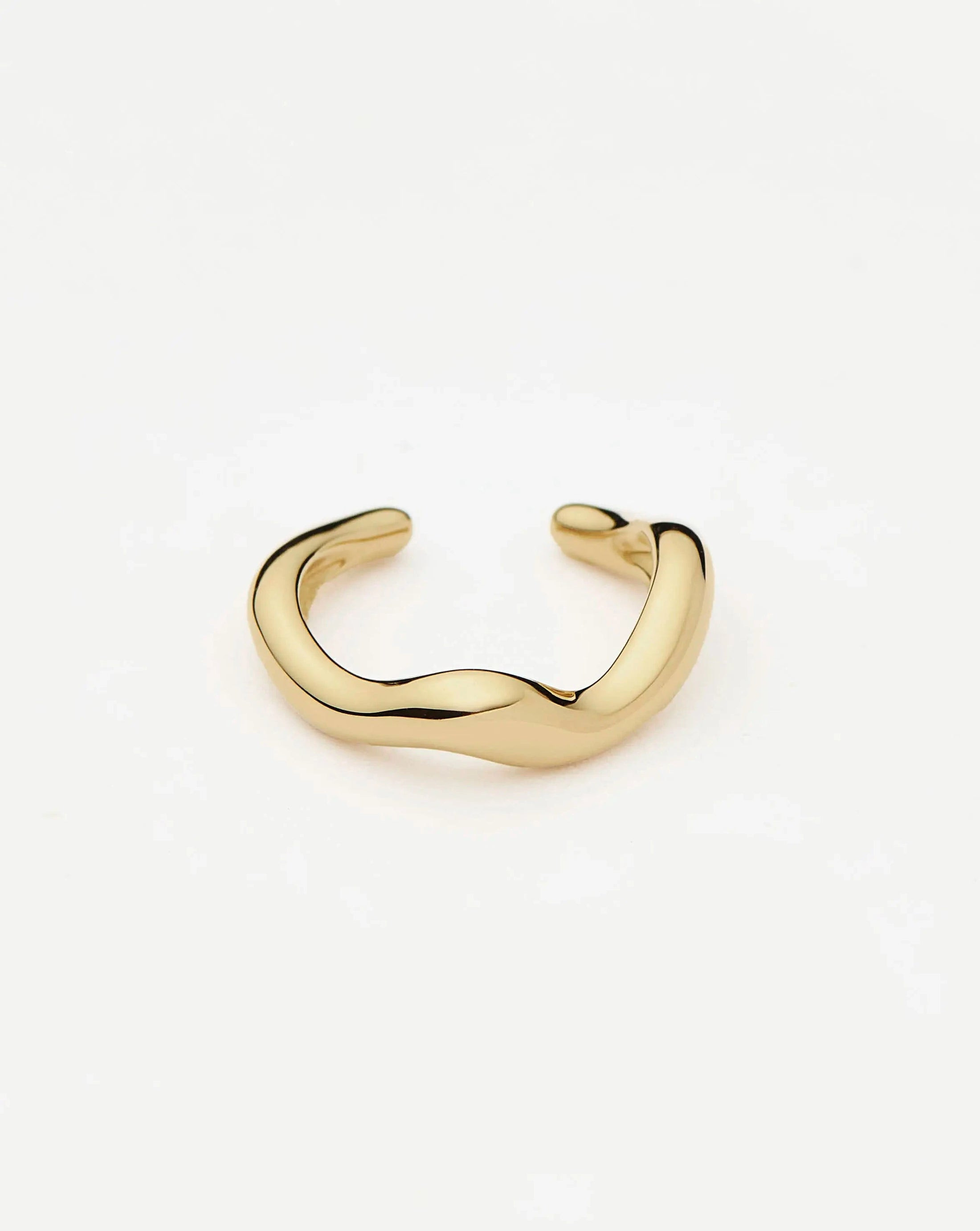 Molten Snow Fine Ear Cuff | 14ct Solid Gold Earrings | Missoma UK