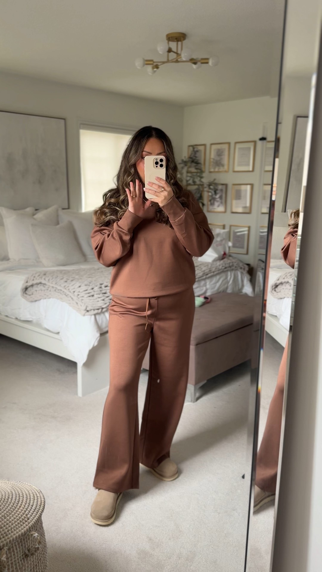 Cutest matching set that’s so so soooo comfy!! Comes in so many colours and the fit is amazing! 

Pair it with cute UGG Goldenstar Clogs, or some running shoes! 

I’m wearing the Clogs in “Sand” and set in “brown”!

Cozy set perfect for running errands, taking kids to dance or hockey, or lounging around the house😌☁️🧸


Matching set, brown matching set, wide leg pants, midsize fashion, affordable fashion, easy mom outfit, cute mom outfit, fall outfit inspo, winter outfit inspo, gift guide, gift idea, Amazon fashion, found it in Amazon. 

#LTKOver40 #LTKMidsize #LTKStyleTip