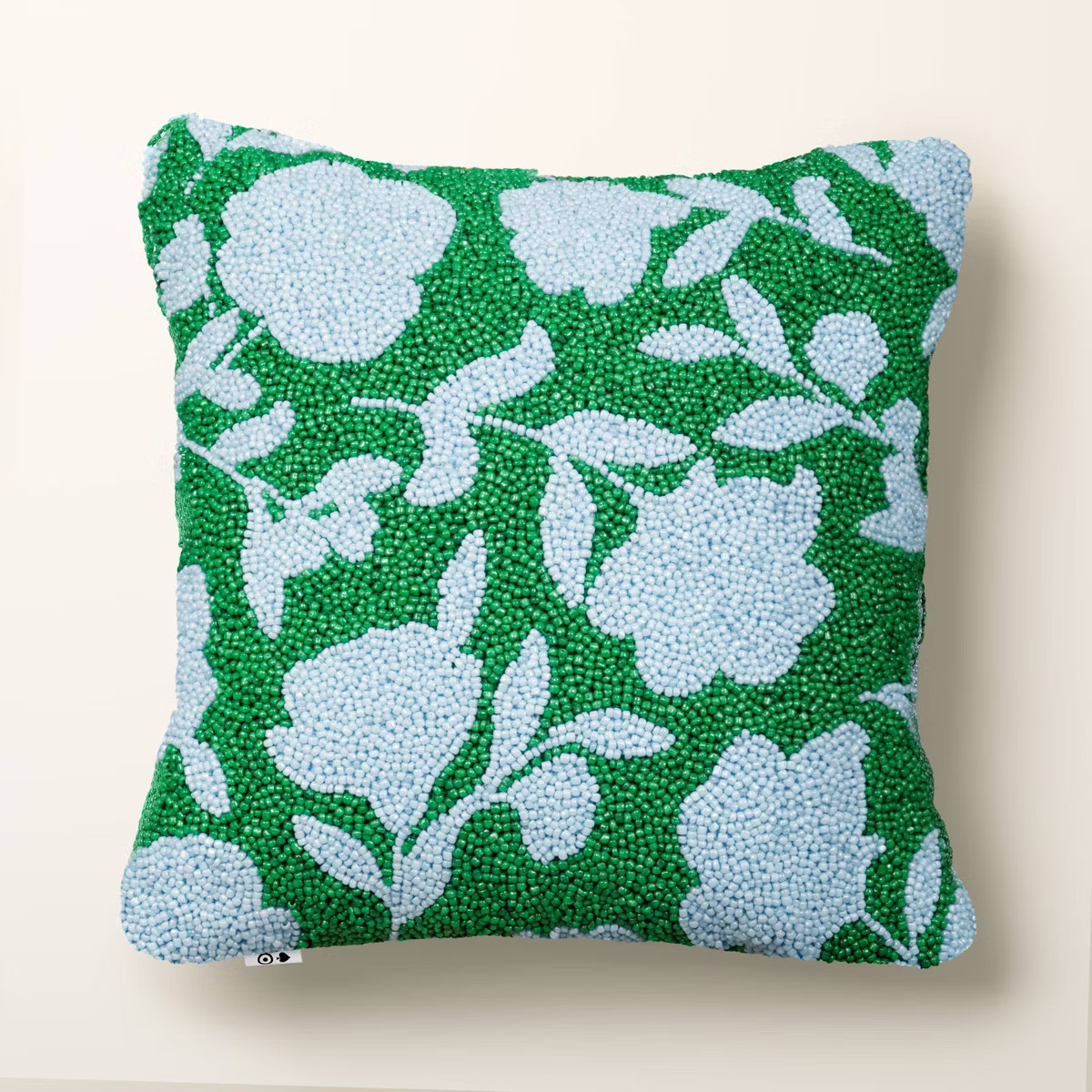 12"x12" Beaded Classic Rose Square Throw Pillow Green/Blue - kate spade new york x Target | Target