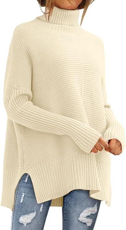 EFAN Turtleneck Oversized Sweaters Pullover Knit Tunic | Amazon (US)