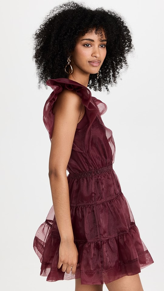 Monique Organza Ruffle Sleeve Mini Dress | Shopbop