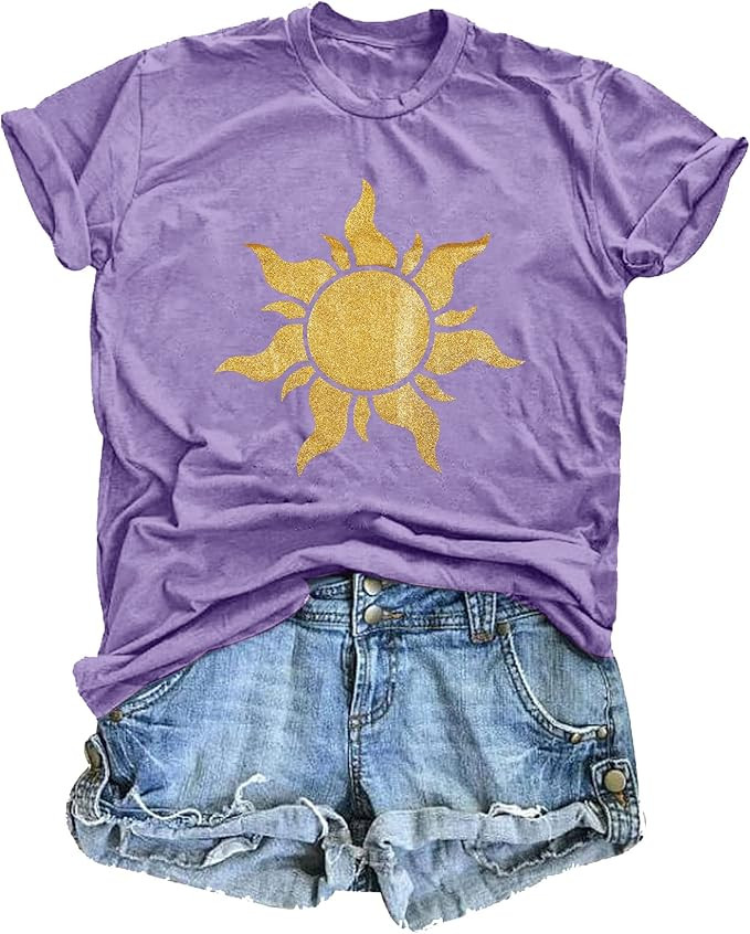 Magical Shirt Women Magic Sun Print Tshirt Cute Sunshine Graphics T Shirts Summer Vacation Short ... | Amazon (US)