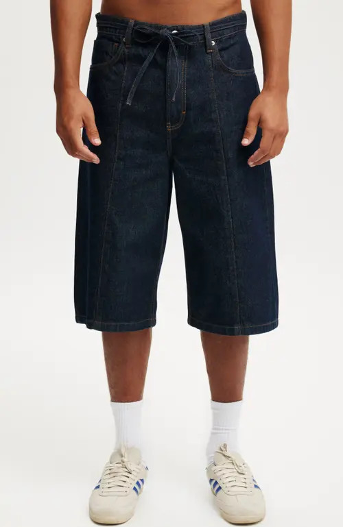 Cotton On Men's Super Baggy Jort in Pintuck Shutter Blue at Nordstrom, Size 28 | Nordstrom