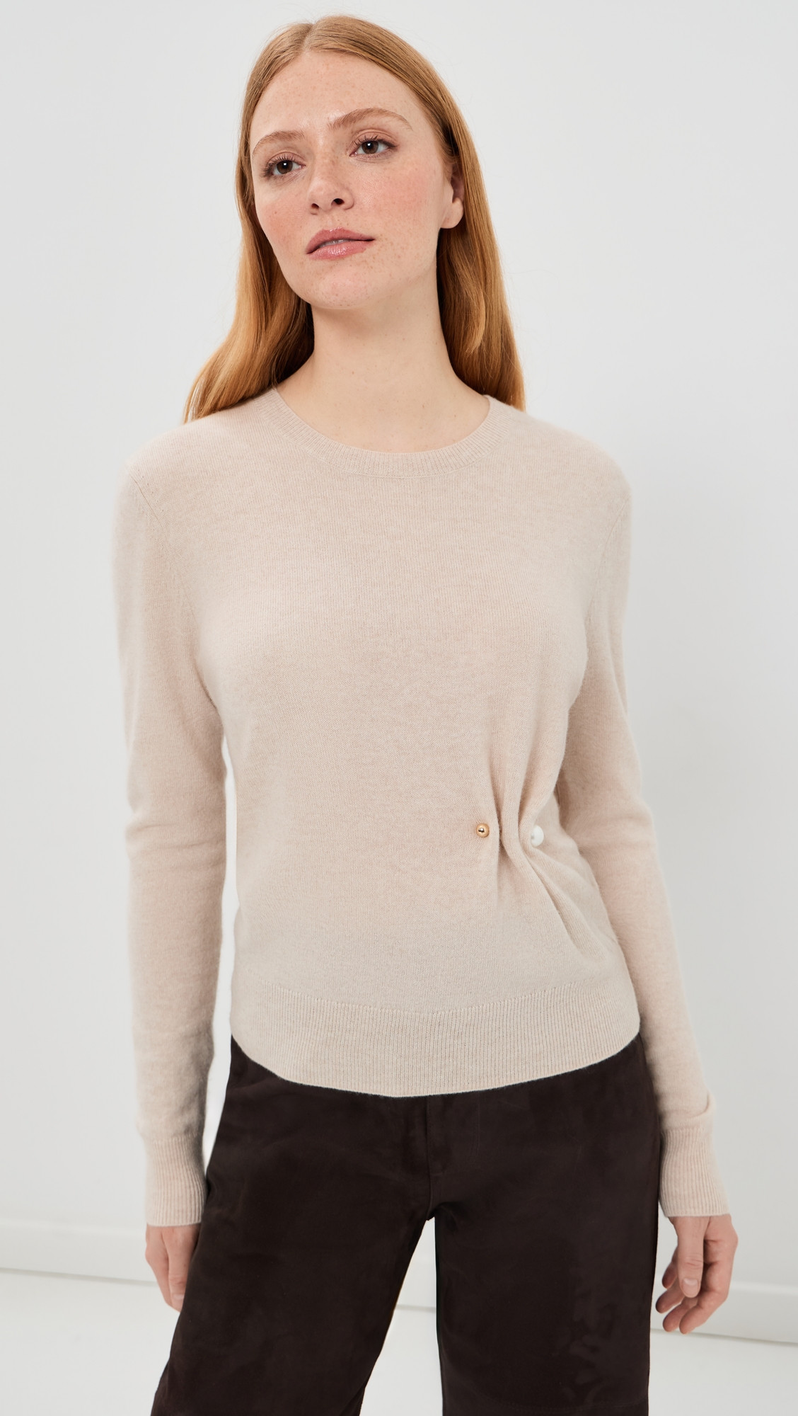 Veronica Beard Pearl Pin Frankie Pullover Oatmeal Melange XS | Shopbop