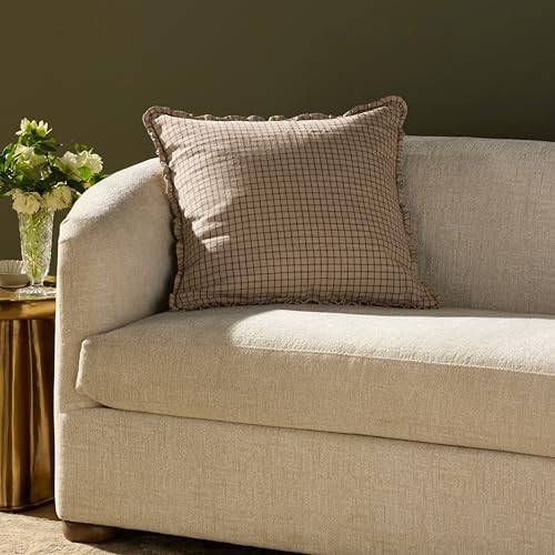 Loloi Chris Loves Julia Dinah Collection PCJ0012 Mushroom 22'' x 22'' Cover w/Down Pillow | Amazon (US)