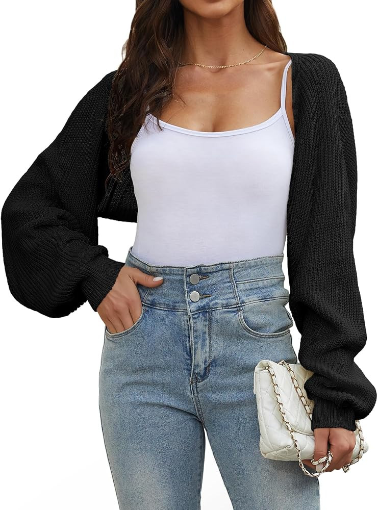 Women's Cropped Cardigan Bolero Shrug Sweater 2025 | Amazon (US)