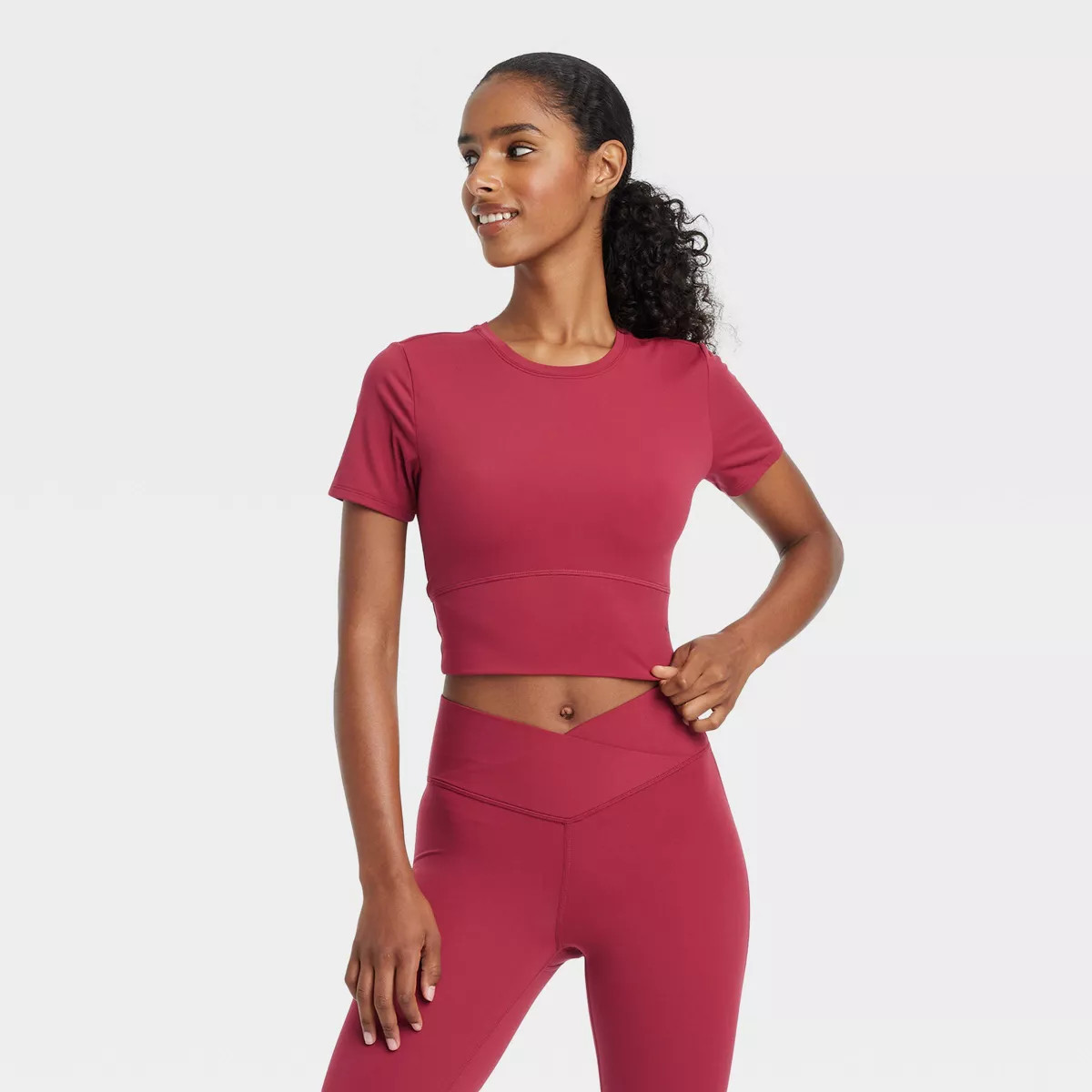 Women's Cropped Short Sleeve Shirt - JoyLab™ | Target