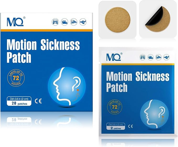 MQ 28ct Motion Sickness Patches Non Drowsy, Sea Sickness Patches for Cruise Travel Essentials, Wa... | Amazon (US)