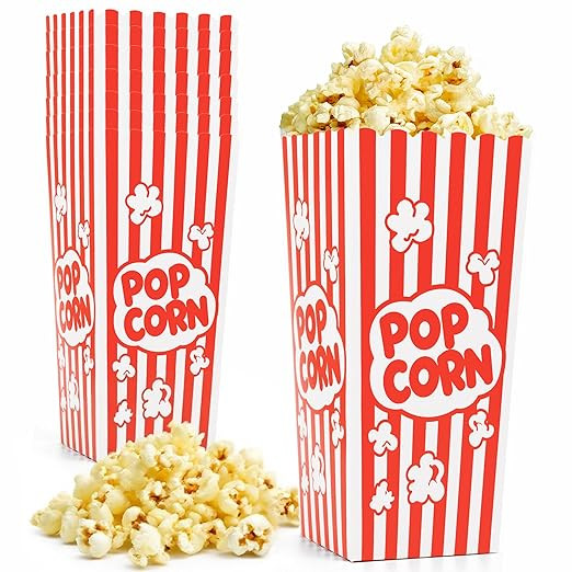 24 Pcs Popcorn Boxes, Large Capacity Popcorn Containers Buckets for Pop Corn Machine, Movie Night... | Amazon (US)
