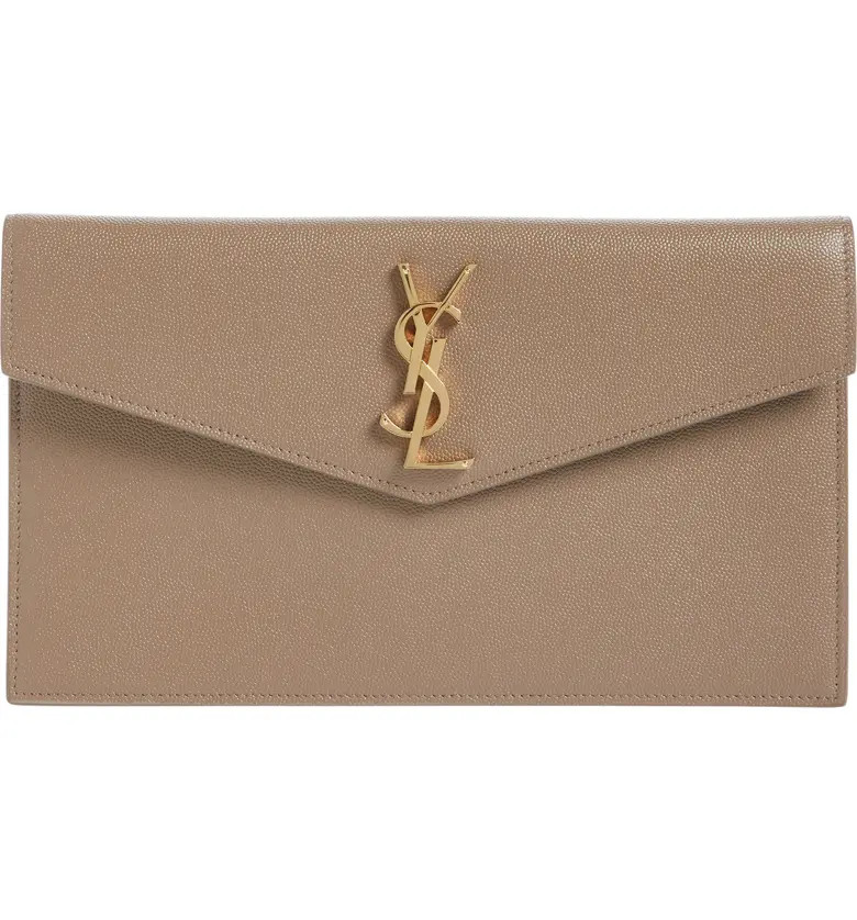 Saint Laurent Uptown Calfskin Leather Envelope Clutch | Nordstrom | Nordstrom