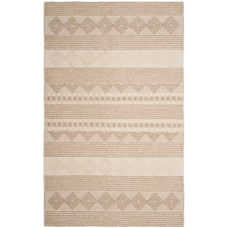 Percy Geometric Handmade Flatweave Beige/Ivory Area Rug | Wayfair North America