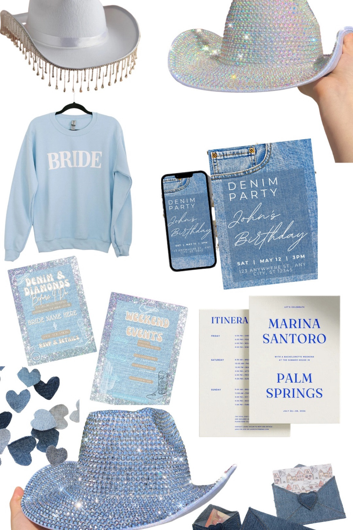 Denim + diamonds bachelorette party inspo 🫶🏼💙👖

#LTKwedding #LTKparties